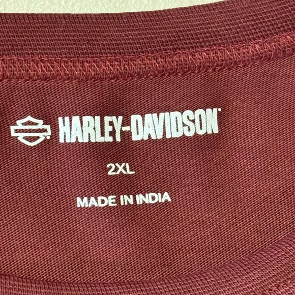 Harley Davidson Long Sleeve Shirt Men's 2XL Motorcycle Riding Cotton Crew Neck - Picture 3 of 10